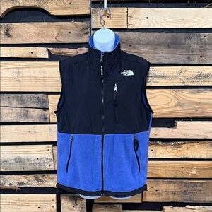Vintage North Face Denali‎ Black Blue Full Zip Fleece Vest 90s M Winter Camp